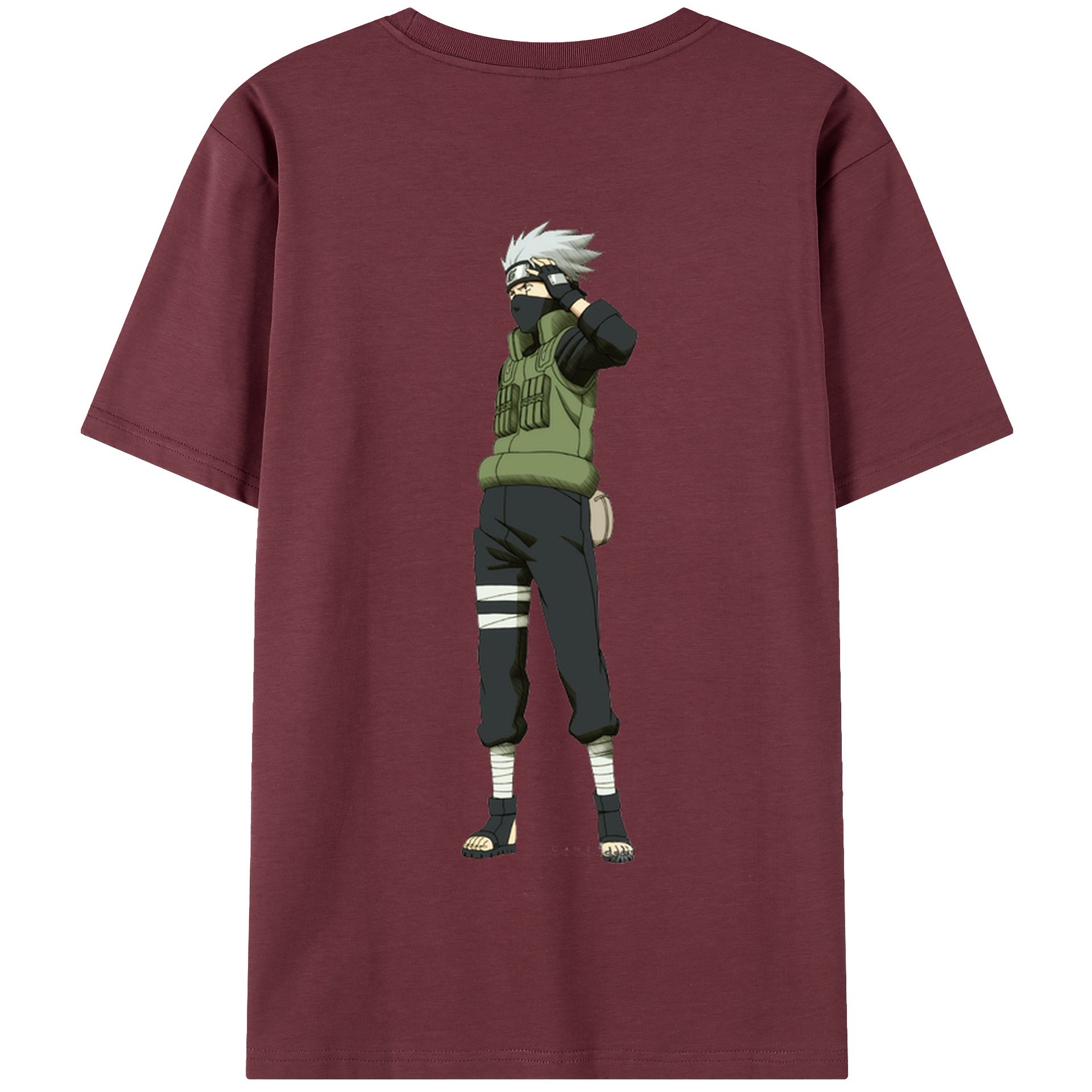（画像用） NARUTO -ナルト- はたけ カカシ Hatake Kakashi 綿100％半袖Tシャツ（背面プリント）